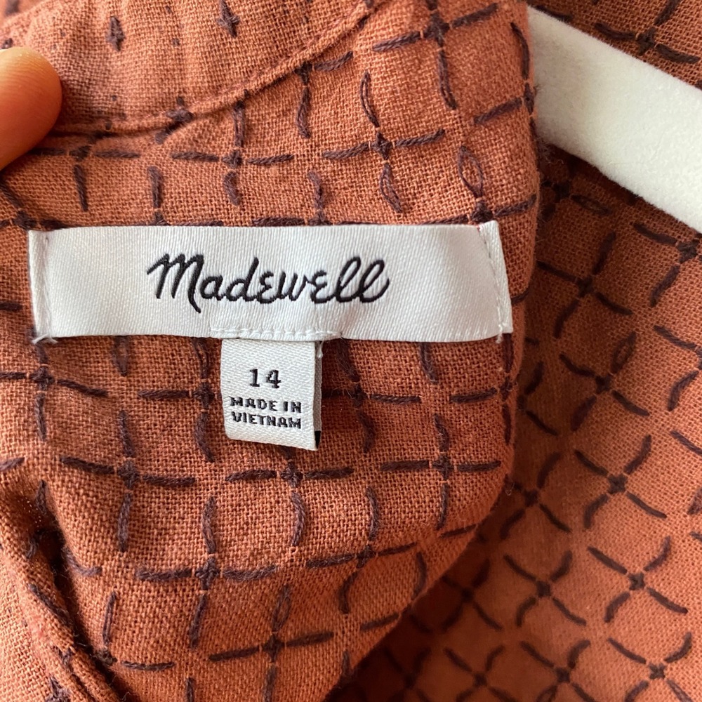 Madewell Jacquard Puff Sleeve Top Micro Cross Print Cotton
Cottagecore Size 14 - Picture 3 of 13